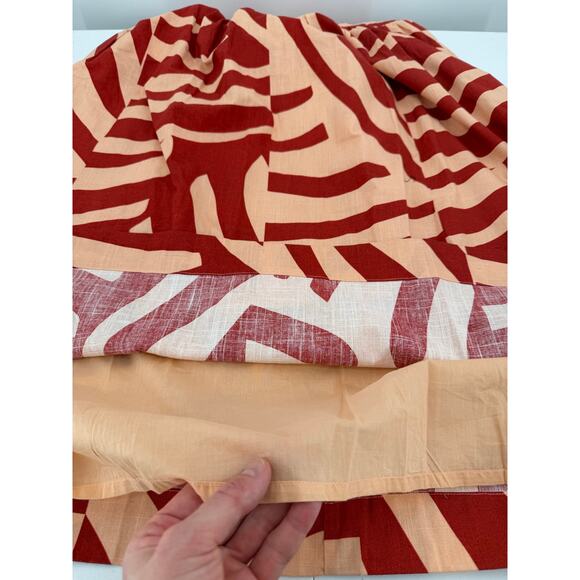 NWT MON RENN Surreal Tropico Print Cotton Midi Dress Red/Coral Size SMALL - Picture 10 of 12